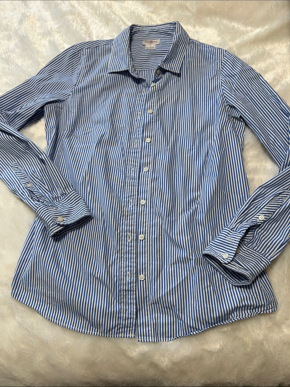 Blue and White Striped Women’s Button-Down Shirt JCrew Factory